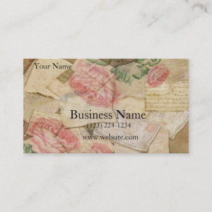  collage, Franse brieven en postkaarten Visitekaartje