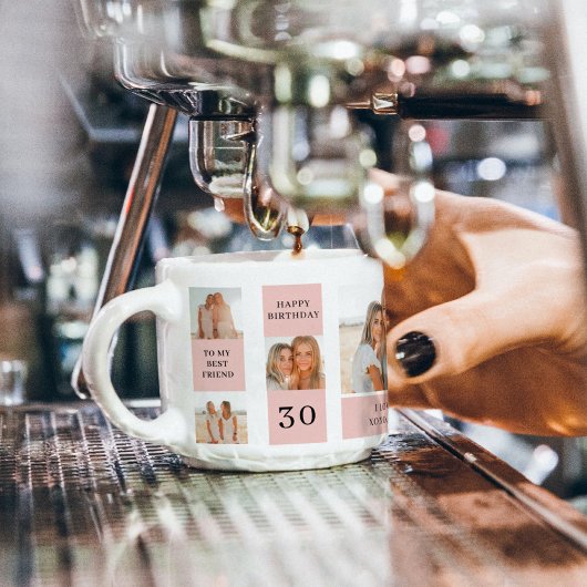 Collage Friend-foto's | Happy Birthday Gift Espresso Kop