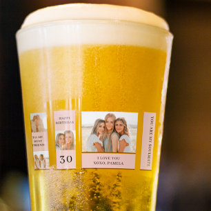 Collage Friend-foto's   Happy Birthday Gift Glas