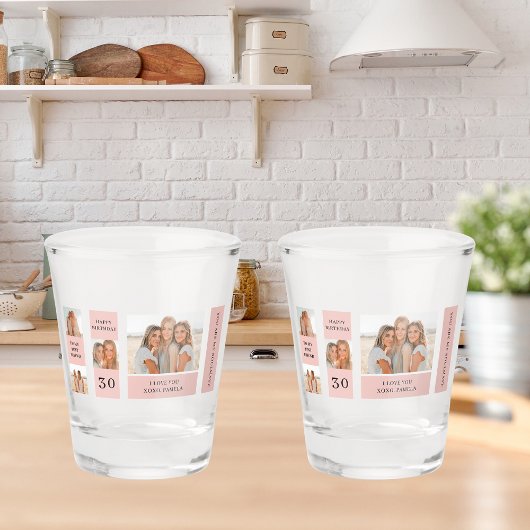 Collage Friend-foto's | Happy Birthday Gift Shot Glas