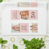 Collage Friend-foto's | Happy Birthday Gift Theedoek (Gevouwen)