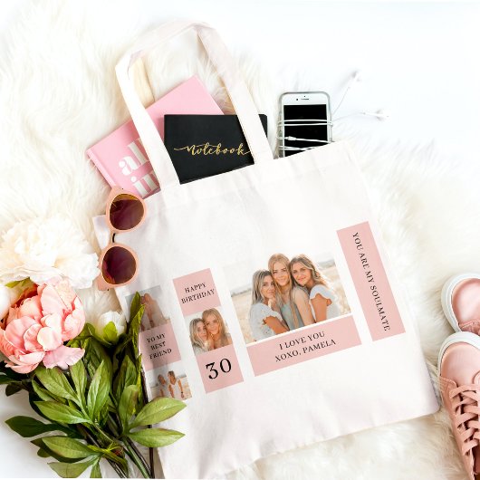 Collage Friend-foto's | Happy Birthday Gift Tote Bag