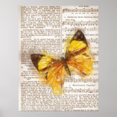 Collage gele vlinder poster (Voorkant)
