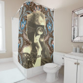 Collage gemaskerde dame gravin castiglione douchegordijn (In situ)