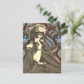 Collage gemaskerde dame gravin castiglione feestdagenkaart (Staand voorkant)