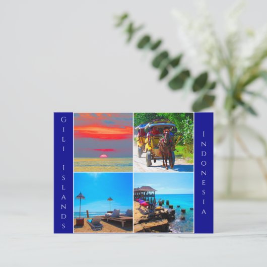 collage gili eilanden briefkaart (Staand voorkant)