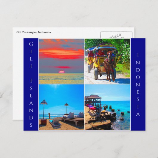 collage gili eilanden briefkaart (Voorkant / Achterkant)