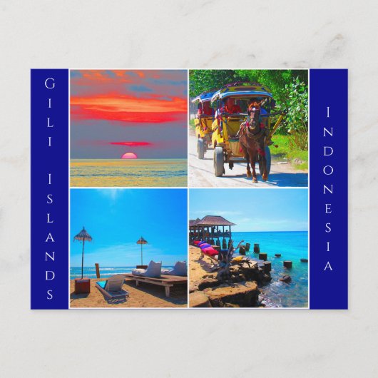 collage gili eilanden briefkaart (Voorkant)