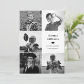 Collage Grad Zwart en Wit Foto Aankondiging (Staand voorkant)