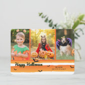 Collage Halloween-fotokaart Feestdagenkaart (Staand voorkant)