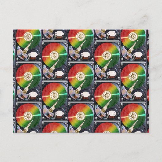 Collage harde schijf computer briefkaart (Voorkant)