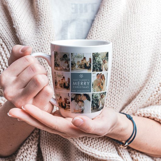 Collage Holiday-foto's | Vrolijk kerstfeest | Cade Latte Mok