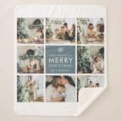 Collage Holiday-foto's | Vrolijk kerstfeest | Cade Sherpa Deken (Voorkant)