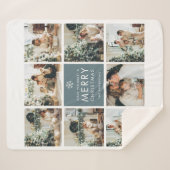 Collage Holiday-foto's | Vrolijk kerstfeest | Cade Sherpa Deken (Voorkant (horizontaal))