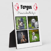 Collage - hondenfoto aangepaste herinnering fotoplaat (Zijkant)