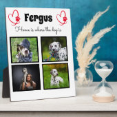 Collage - hondenfoto aangepaste herinnering fotoplaat (Zijkant)