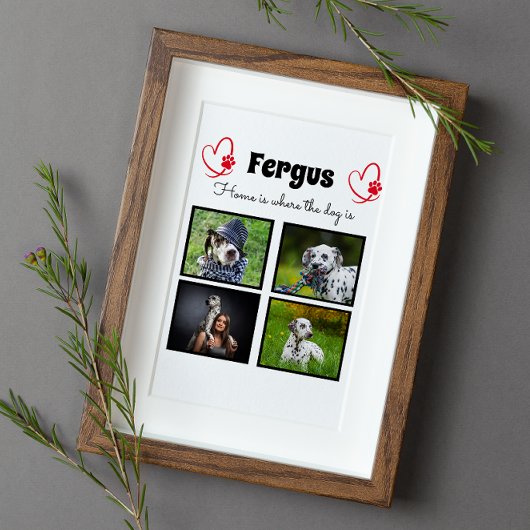 Collage - hondenfoto aangepaste herinnering fotoplaat