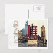 Collage in het centrum Nashville Briefkaart (Voorkant / Achterkant)