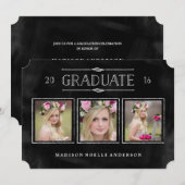 Collage in Krijt Afstuderen Uitnodiging (Voorkant / Achterkant)