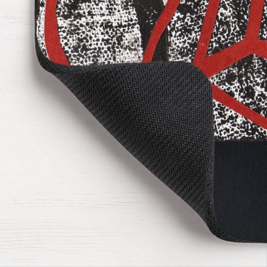 Collage in rood muismat (Hoek)