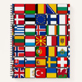 Collage internationale vlaggen, wereldvlaggen notitieboek (Voorkant)