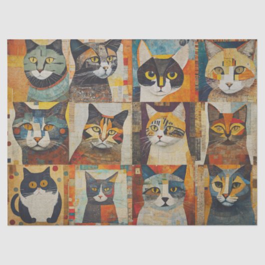 Collage Kat Explosie Decoupage Weefsel Papier (Voorkant)