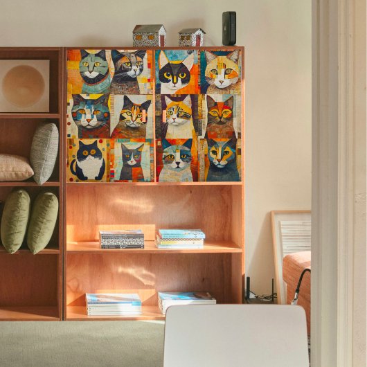 Collage Kat Explosie Decoupage Weefsel Papier