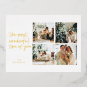 Collage Kerst Vier Foto's | Prachtige Feestdag  Folie Feestdagen Briefkaart (Voorkant)