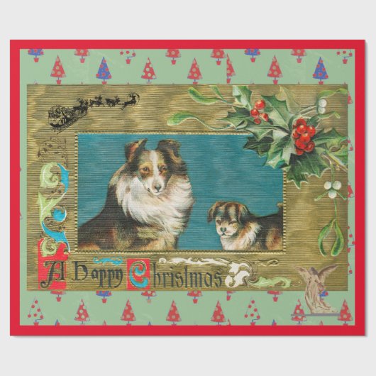  COLLAGE KERST wrapping papier (Vlak)