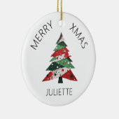 Collage Kerstboom Keramisch Ornament (Rechts)