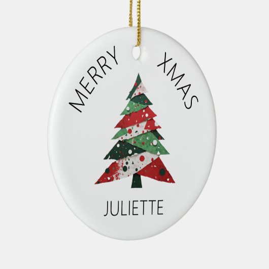 Collage Kerstboom Keramisch Ornament (Rechts)