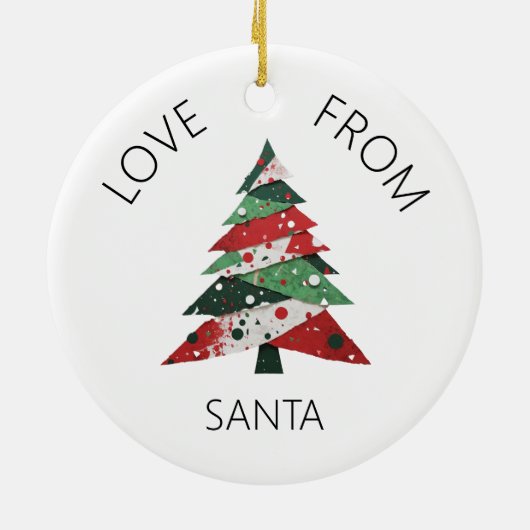 Collage Kerstboom Keramisch Ornament (Achterkant)