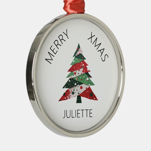 Collage Kerstboom Metalen Ornament (Rechts)