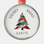 Collage Kerstboom Metalen Ornament (Voorkant)