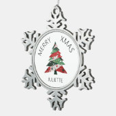 Collage Kerstboom Tin Sneeuwvlok Ornament (Rechts)