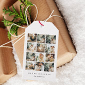 Collage kerstfoto Happy Kerstfeestdag Cadeaulabel