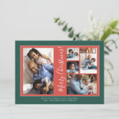 Collage kerstfoto's feestdagenkaart (Staand voorkant)