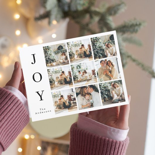 Collage Kerstmis Nine Foto's | Happy Joy Holiday Briefkaart