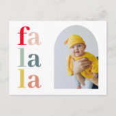 Collage Kerstmis Vier Foto's | Colorful Falalala Briefkaart (Voorkant)