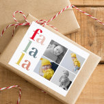 Collage Kerstmis Vier Foto's | Colorful Falalala Briefkaart<br><div class="desc">Collage Kerstmis Vier Foto's | Colorful Falalala</div>