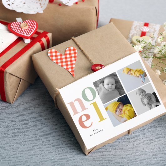 Collage Kerstmis Vier Foto's | Colorful Noel Briefkaart