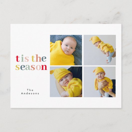 Collage Kerstmis Vier Foto's | Dit seizoen Briefkaart (Voorkant)