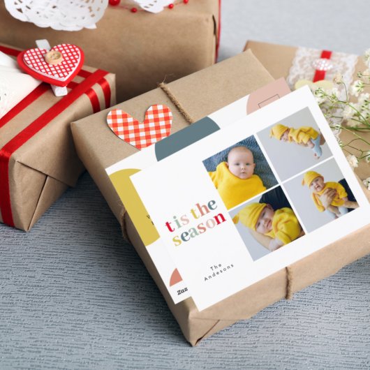 Collage Kerstmis Vier Foto's | Dit seizoen Briefkaart