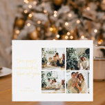 Collage Kerstmis Vier Foto's | Geweldige feestdag Folie Feestdagen Briefkaart<br><div class="desc">Kerstfotoserie | Briefkaart voor vakantiehuggen</div>