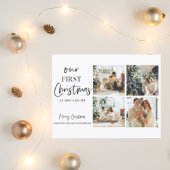 Collage Kerstmis Vier Foto's |Onze eerste kerst Briefkaart