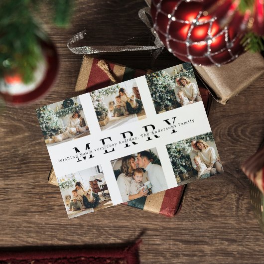 Collage Kerstmis Zes Foto's | Merry Holiday Postc Briefkaart
