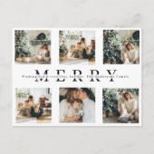 Collage Kerstmis Zes Foto's | Merry Holiday Postc Briefkaart (Voorkant)