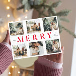Collage Kerstmis zes foto's | Vrolijke rode vakant Briefkaart<br><div class="desc">Collage Kerstmis zes foto's | Vrolijke rode vakantie</div>