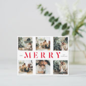Collage Kerstmis zes foto's | Vrolijke rode vakant Briefkaart (Staand voorkant)
