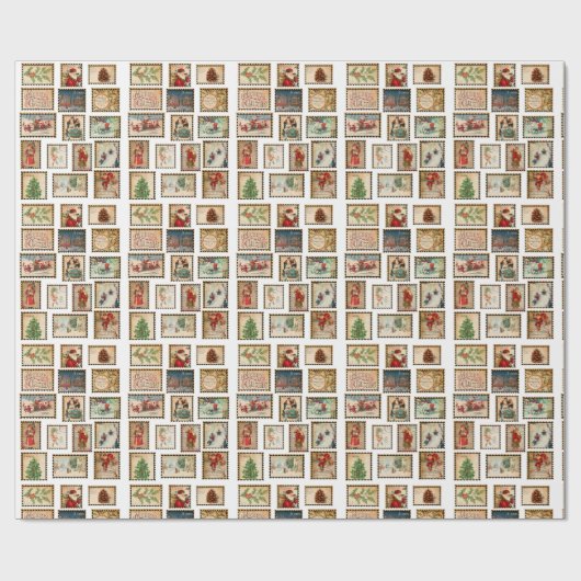 Collage kerststempel cadeaupapier (Vlak)